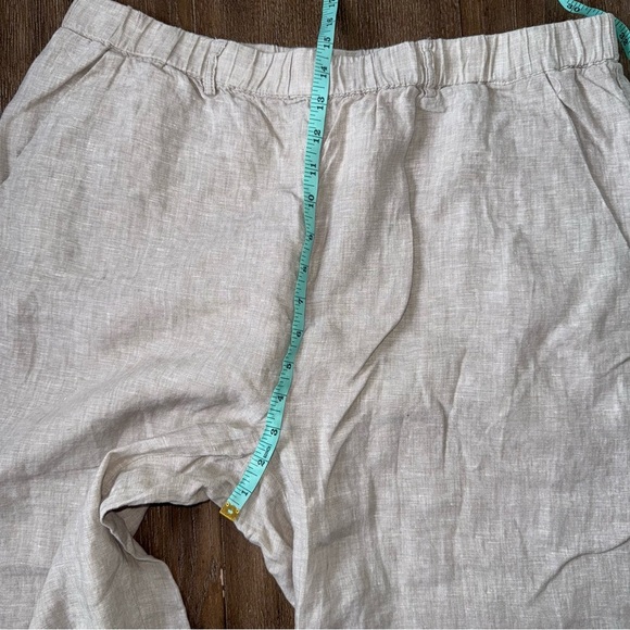 Quince European Linen Pants XL Flax Cream Lagenlook Minimal Beach Ankle Pant - Picture 6 of 11